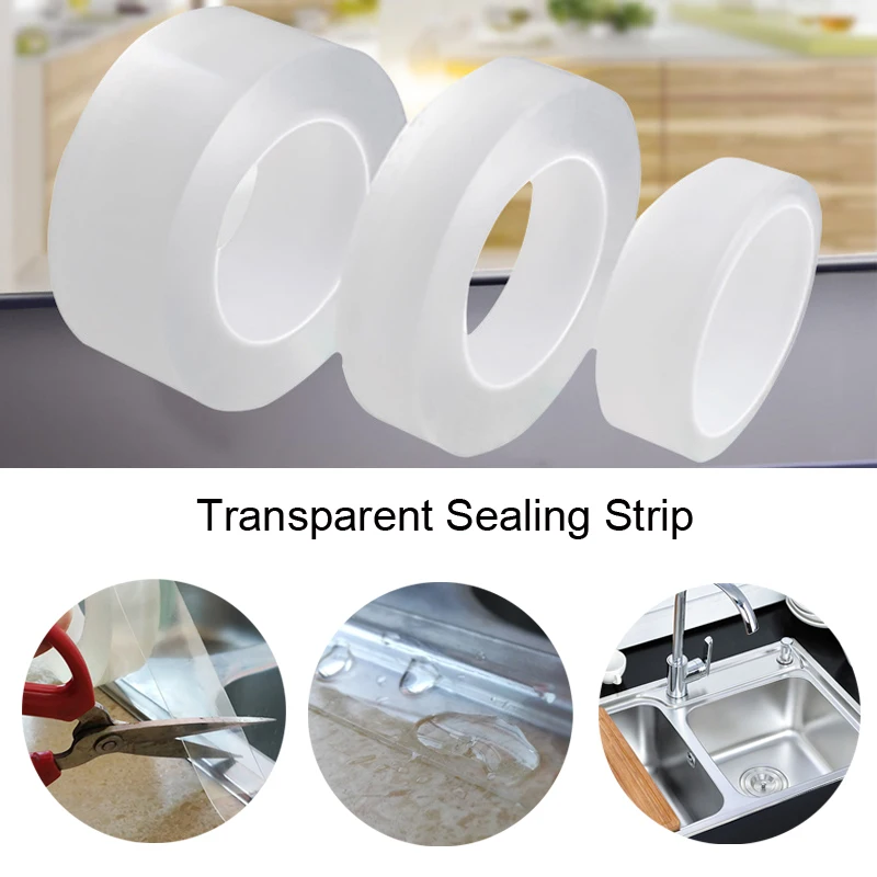 Прозрачный самоклеющиеся кухня водостойкие PET окантовка клейкие ленты Плесень