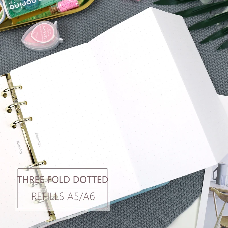 3 Fold Dotted MyPretties 20 листов в горошек пополнения документы A5 A6 три раза наполнителя работ для 6 отверстий Binder блокнот-органайзер документы для планировщик - Цвет: 3 Fold Dotted