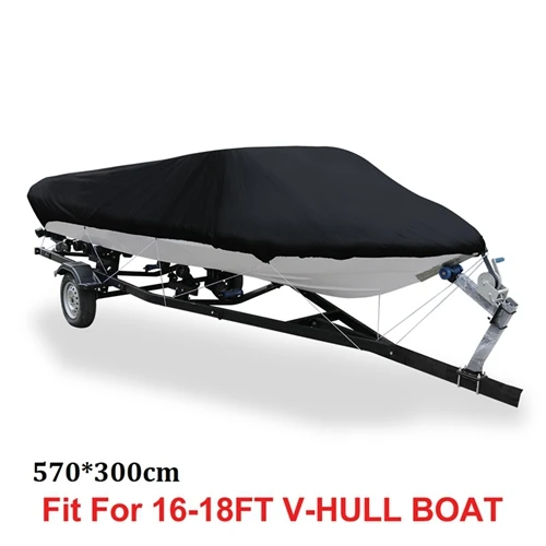 Black 16-18FT X AUTOHAUX 210D 540/570/700x280/300 см Trailerable чехол для лодки водонепроницаемый рыболовный лыжный бас катер v-образная форма черный чехол для лодки - Цвет: Black 16-18FT