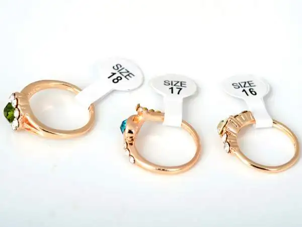 

Fashion Jewellry Golden Finger rings Colorful Crystal Rings For Women Mix Style [JR02065*20]