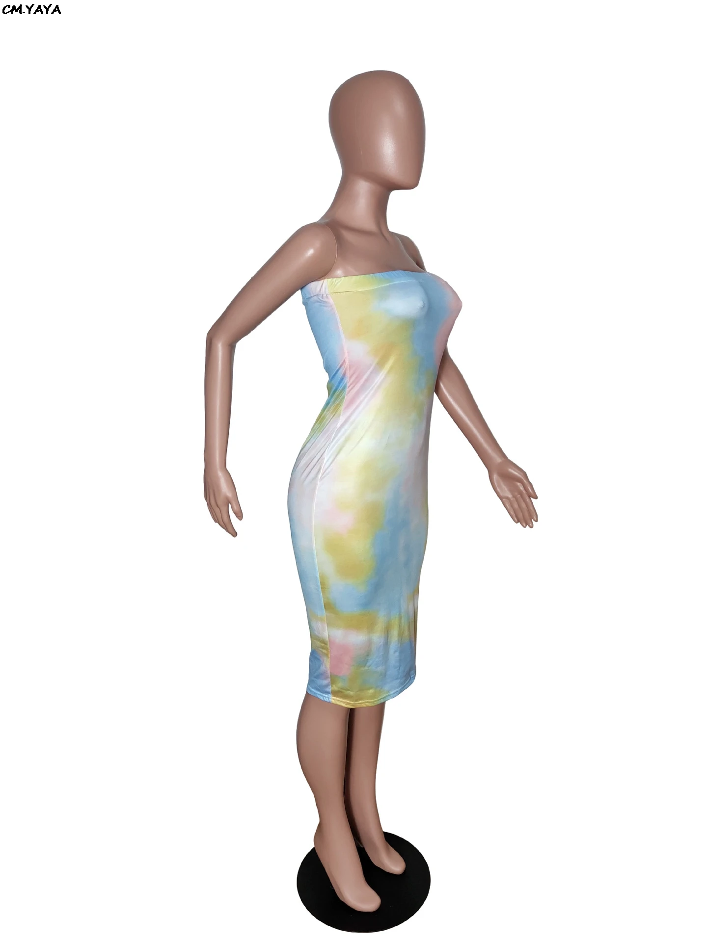 Женское облегающее платье миди с принтом в виде галстука красителя вечерние