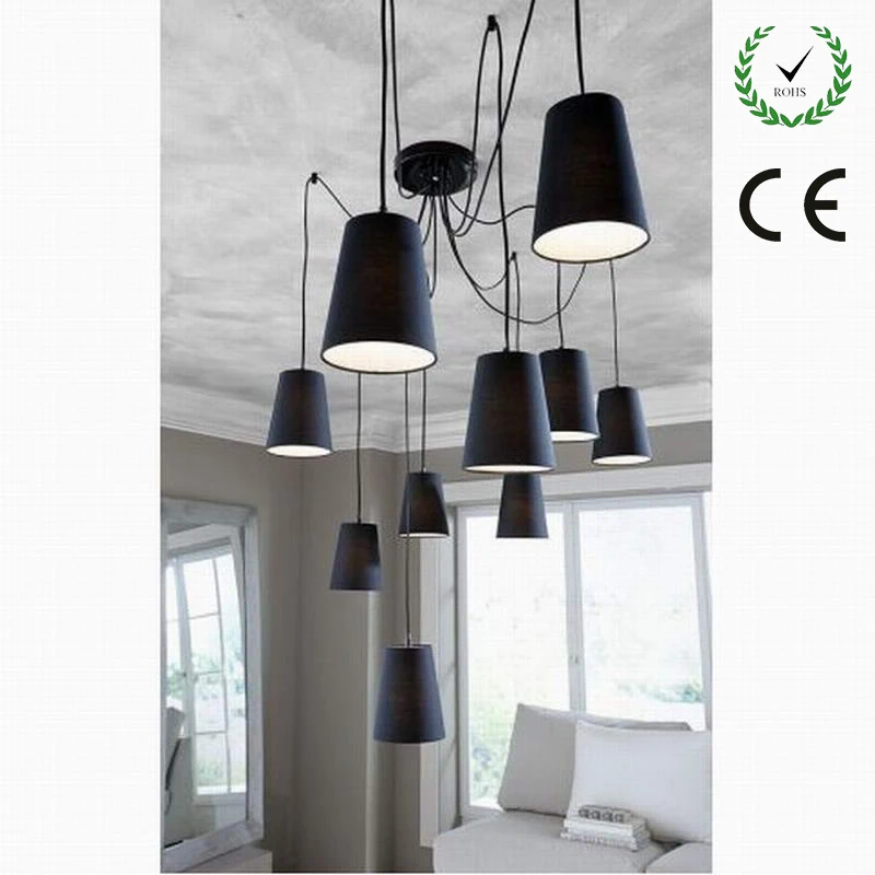 Современная мода большой паук плетеные люстры Белый Черный абажурами/DIY 10