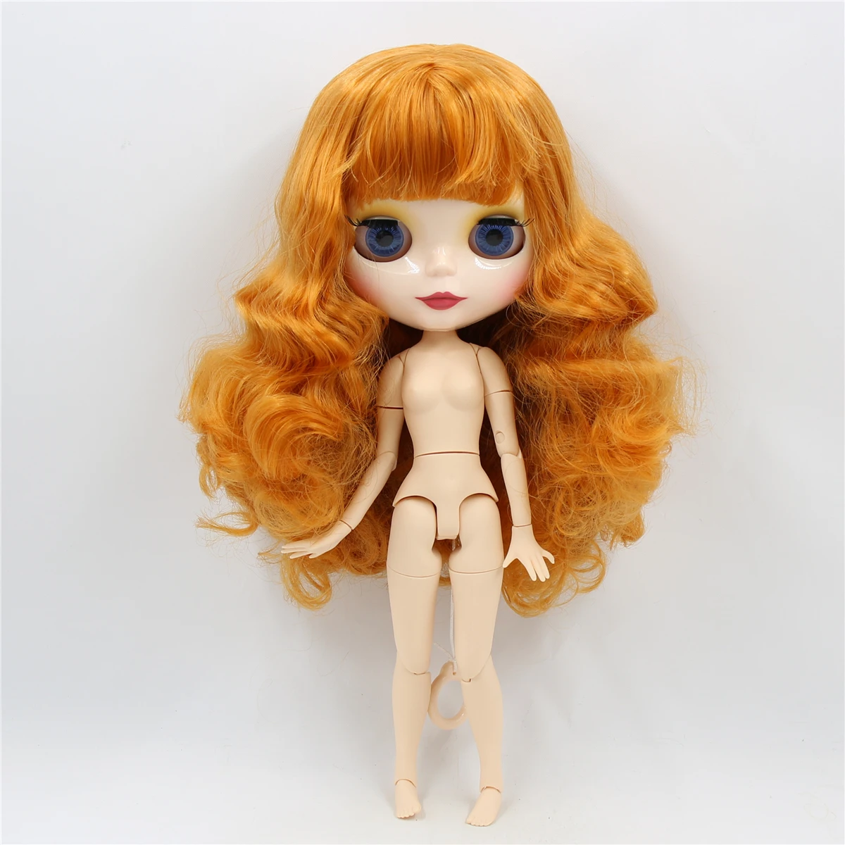 

ICY DBS Blyth Doll 1/6 bjd white skin joint body curly orange hair with bangs BL0145 30cm articulated doll