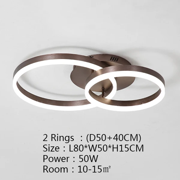 2 Rings D50 40cm Новое поступление, креативные кольца, современные светодиодные потолочные лампы для гостиной, спальни, комнаты, светодиодные лампы lamparas de techo, потолочные светильники - Цвет корпуса: 2 Rings D50 40cm