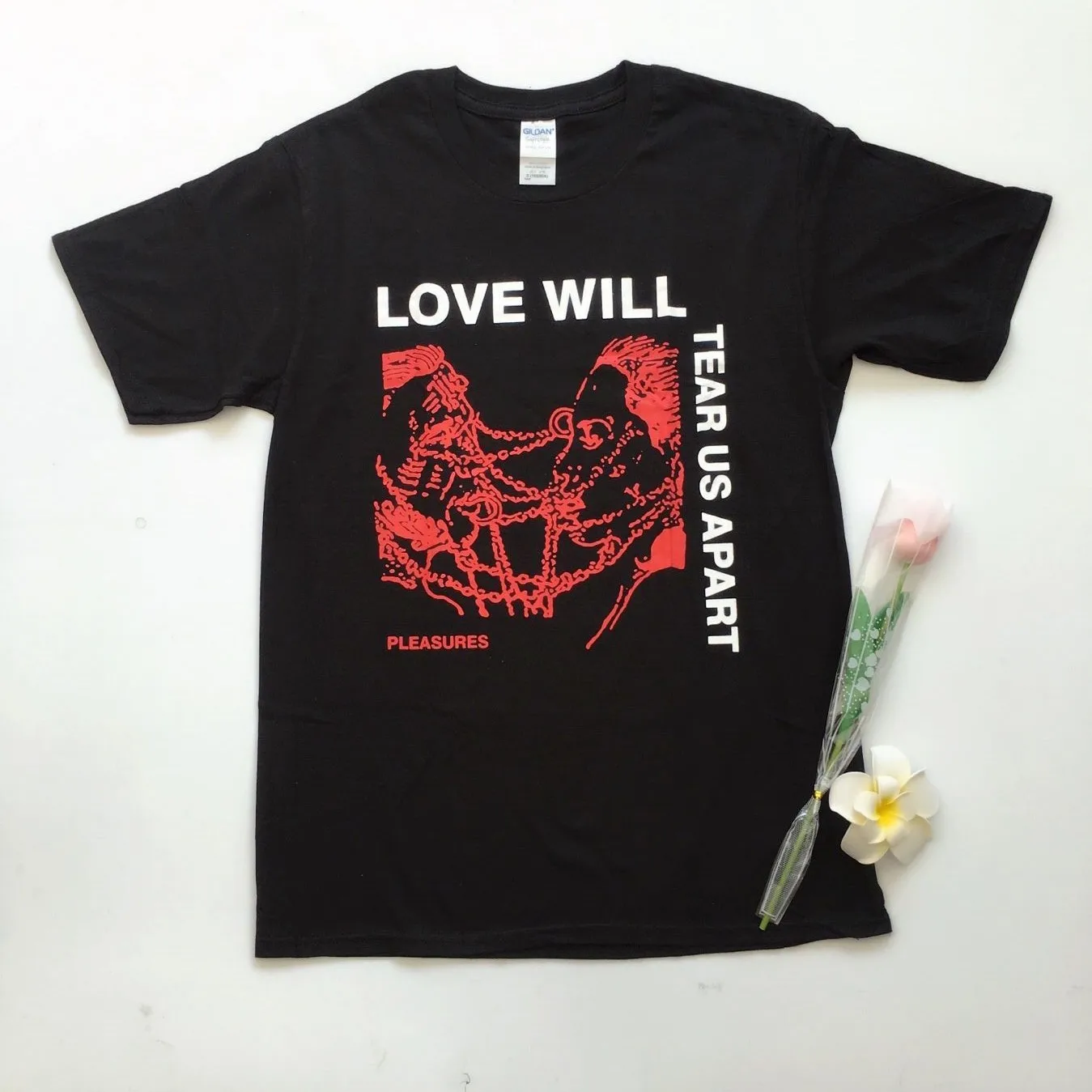 Kuakuayu HJN любовь будет разорвать нас унисекс Tumblr модная гранж черная футболка