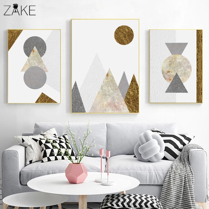 

Geometric Marble Art Canvas Posters and Prints Minimalist Nordic Painting Wall Pictures for Living Room Modern Home Decor