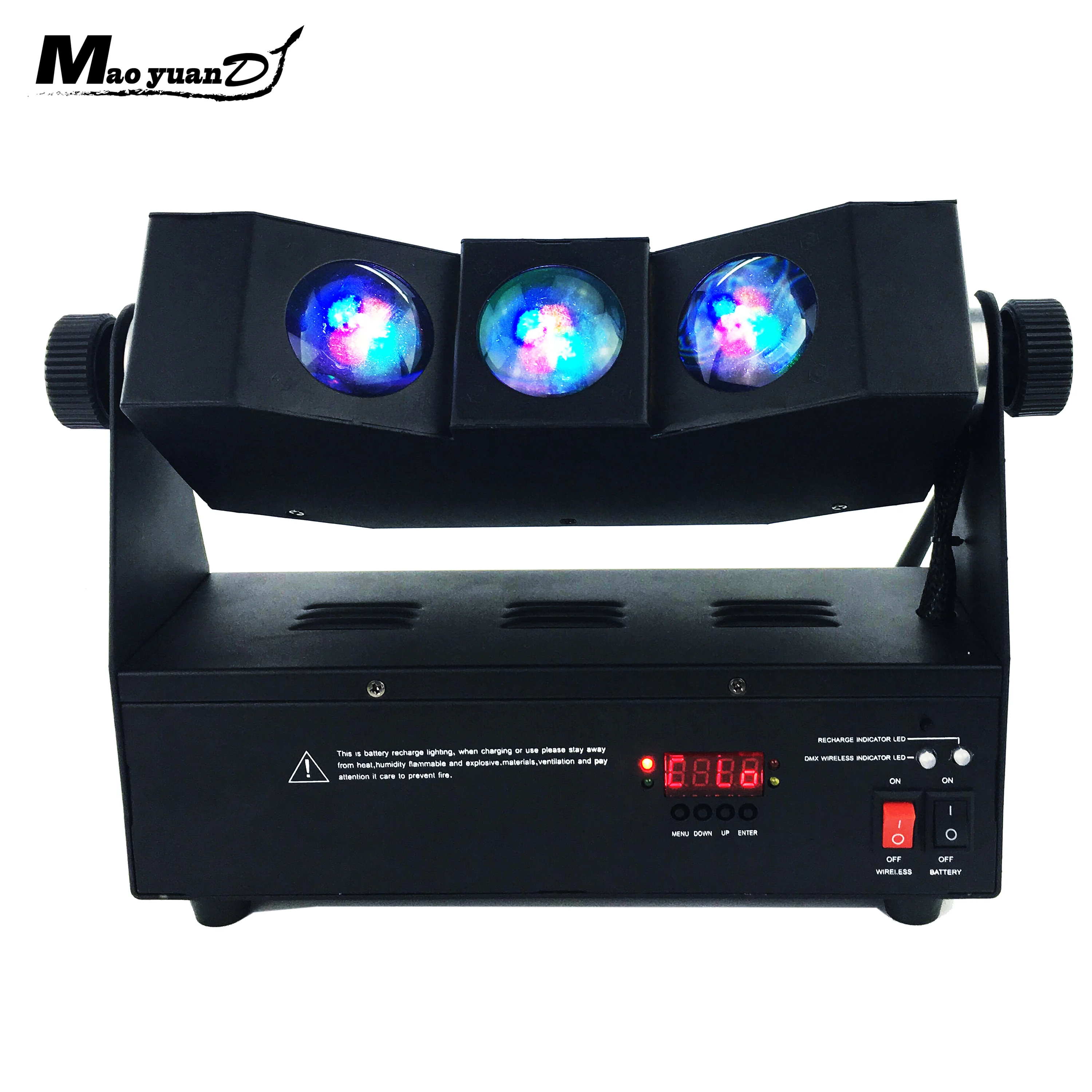 Disco Up Light 3x12 Вт 4 в 1 светодиодный RGBW с усиленным питанием от аккумулятора Беспроводная DMX Светодиодная лампа Moonflower для платной сцены
