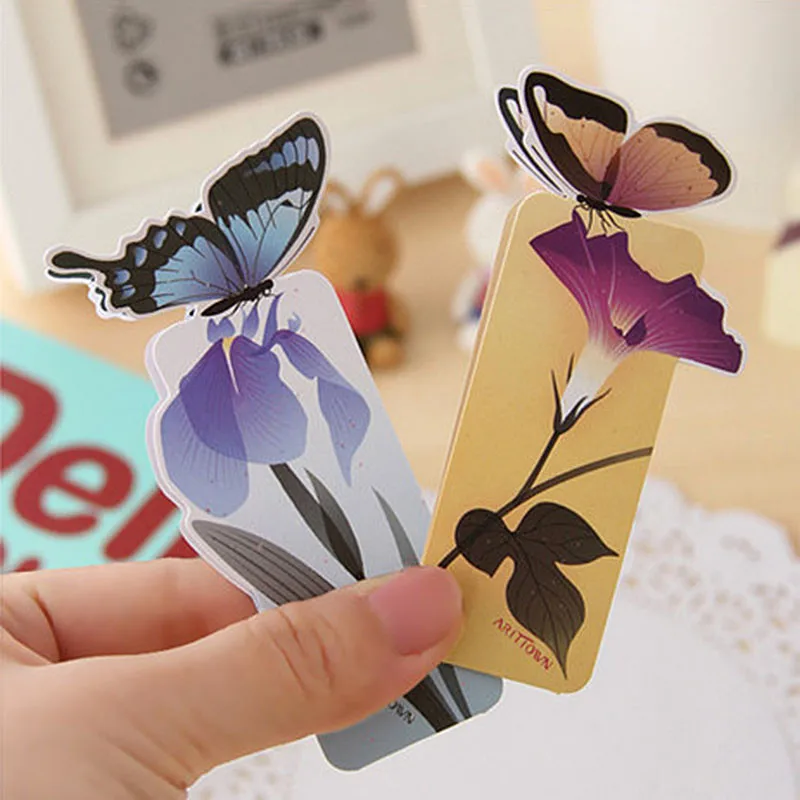 

5 Pcs/lot Bookmarks Butterfly Style Teacher's Gifts Realistic Cute Kawaii 3d Book Marker Office School Stationery Supplies Items