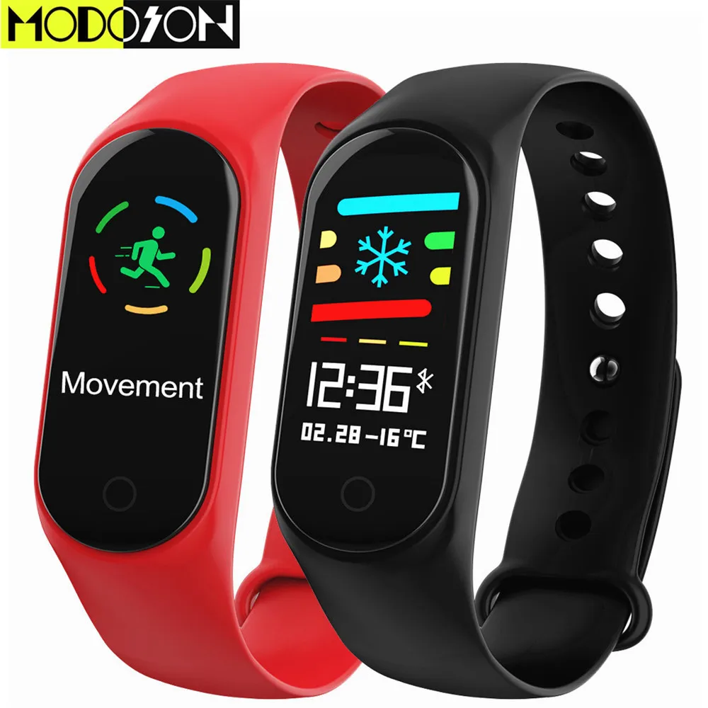 Смарт браслет MODOSON M5 с пульсометром фитнес трекер смарт PK Mi 4 для Huawei Xiaomi Samsung LG