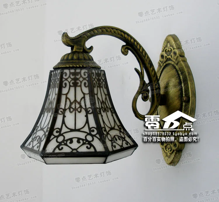 Тиффани Европейский барокко зеркало лампа одна голова Богемия Ванная комната