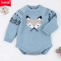 iyeal baby knitting bodysuits cute fox overalls newborn baby girls boys clothes infantil baby girl boy long sleeve jumpsuit