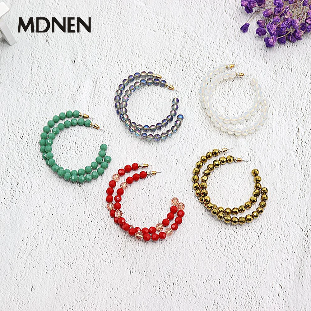 Серьги-кольца женские из акрила круглые украшения ручной работы с