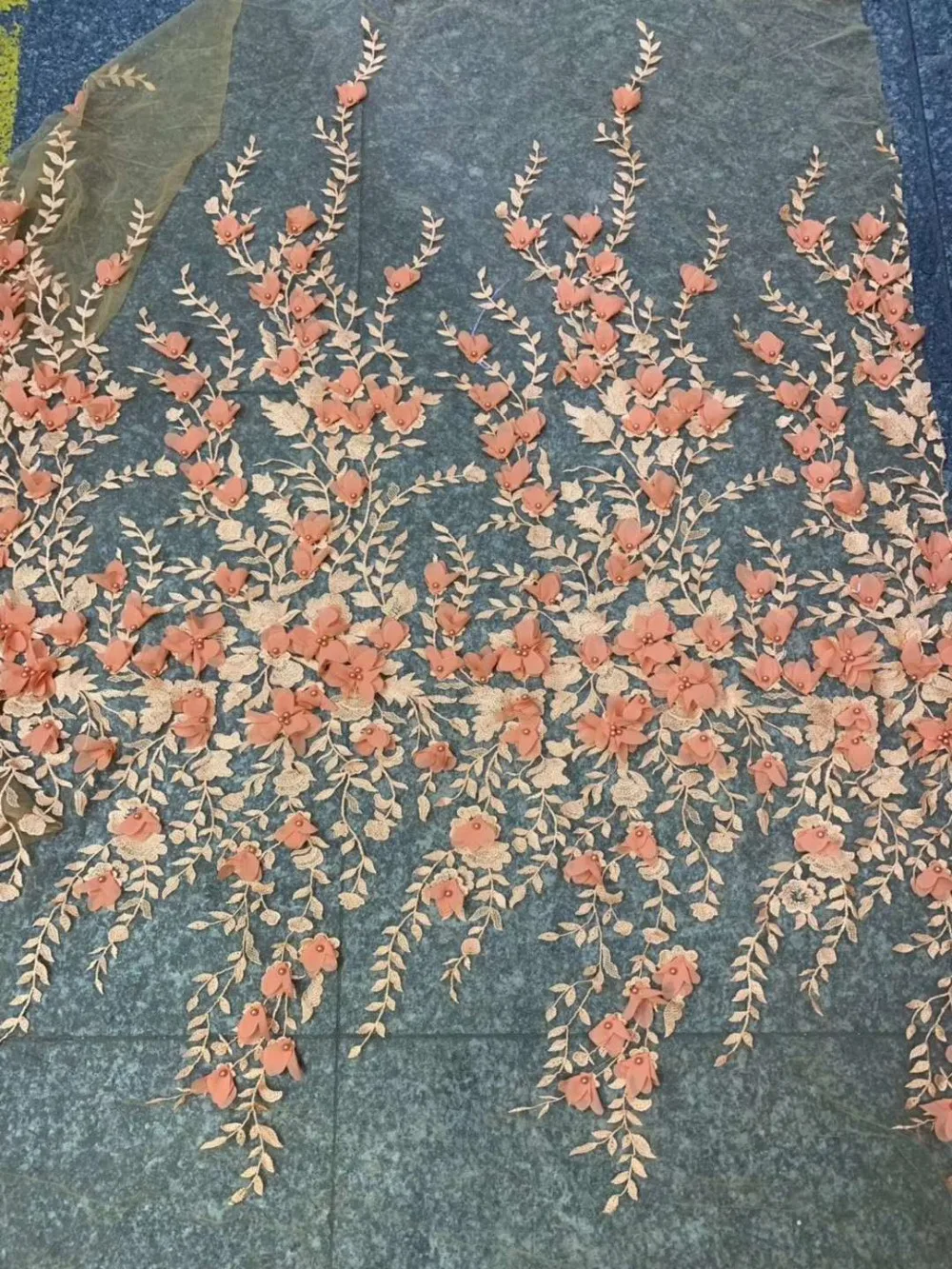 Fashion jacquard beaded sequin embroidery African Nigeria lace fabric French mesh gauze women's wedding dress | Дом и сад
