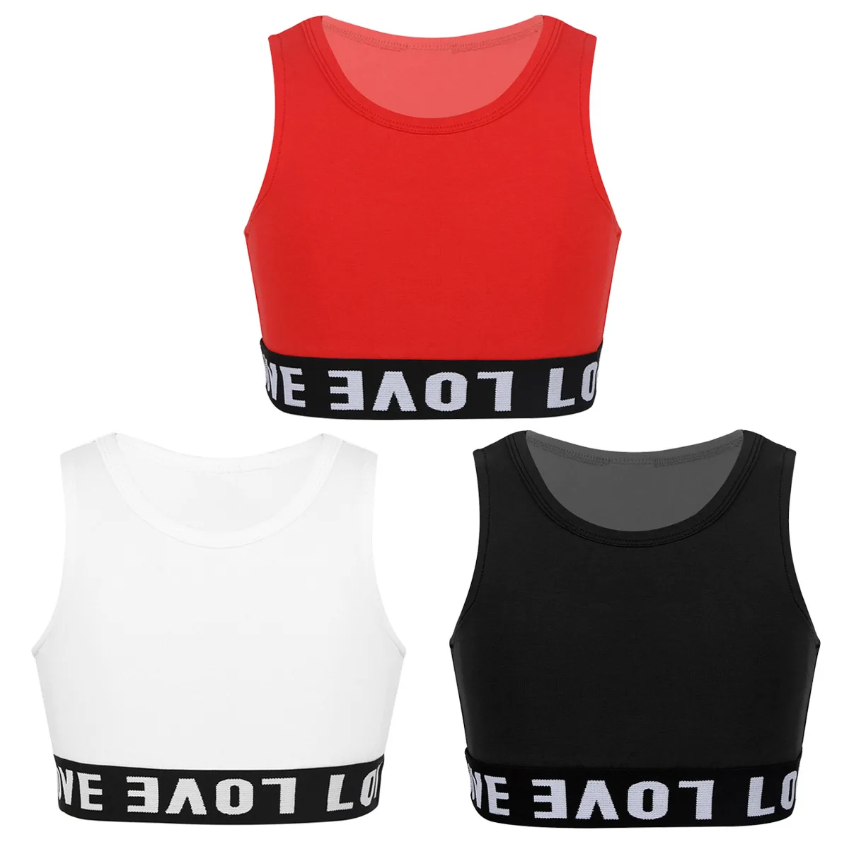 Детский укороченный топ без рукавов с буквенным принтом для девочек бюстгальтер