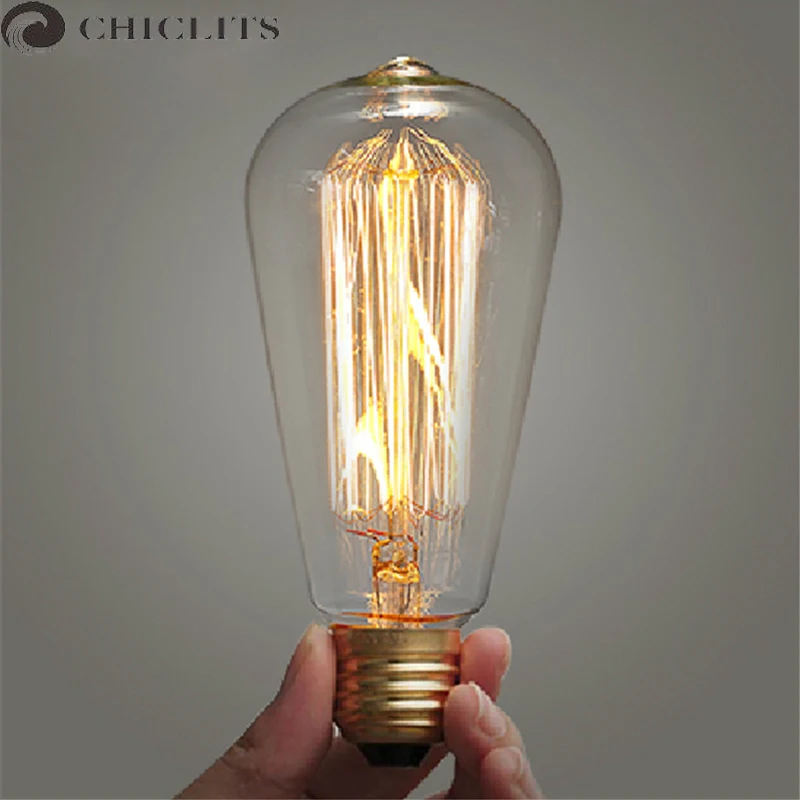 

Retro Edison Bulbs 25/40W 60W 110V 220V Vintage Incandescent Bulb ST64 E27 Lumiere Filament Night Lamp Home Indoor Lighting Lamp