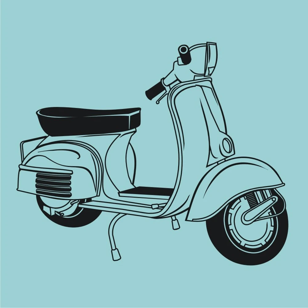 Настенные наклейки Vespa для спальни Ретро стиль наклейка гостиной модник на стену