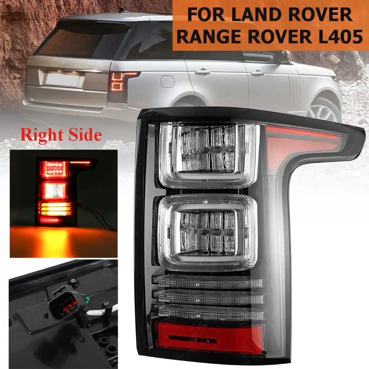 Для LAND ROVER RANGE ROVER L405 2013- 1 пара задние тормозные фонари бампер отражатель задний стоп-сигнал Белый Стиль крышки - Испускаемый цвет: Right