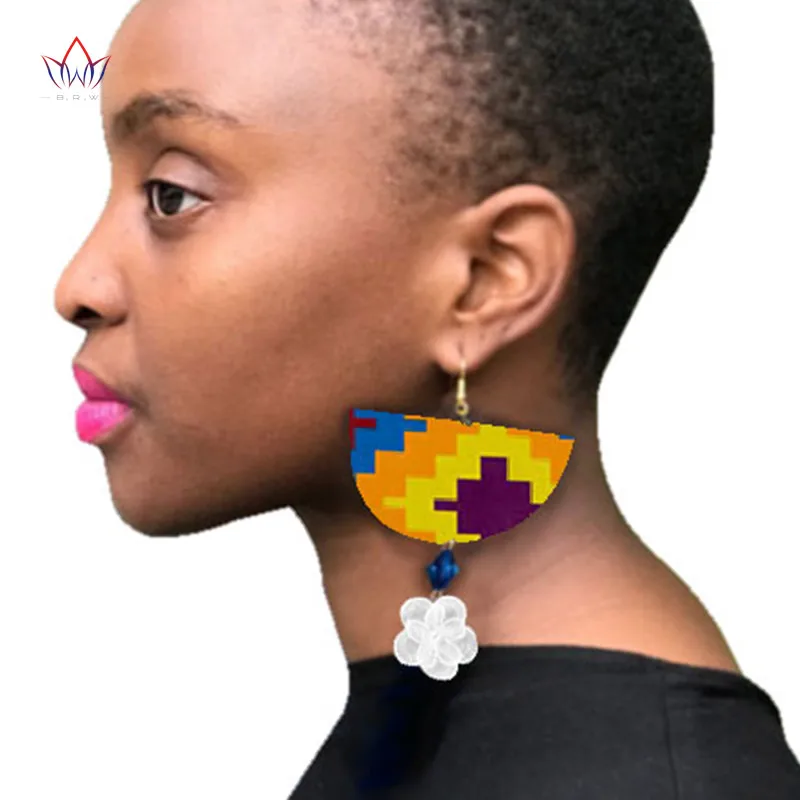 2020 женские серьги ручной работы из Африканской ткани с Африканским