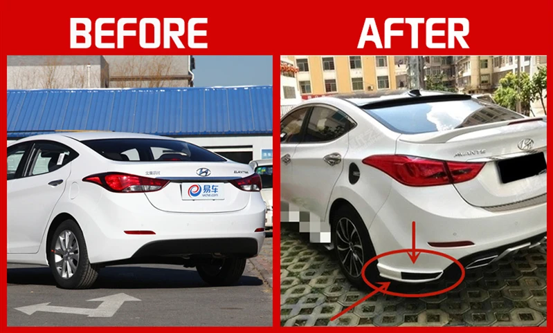 Использование для hyundai Elantra Avante бампер губы 2012- Комплект кузова спойлер спортивные аксессуары защита переднего и заднего бампера