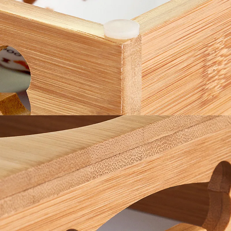 Нержавеющая сталь ПЭТ Чаша Bamboo один и двойной чаша Собака Кошка Нескользящие