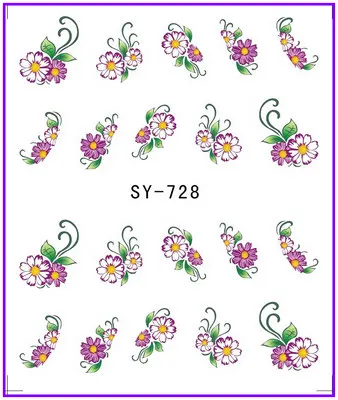 6 упак./лот блеск переводка NAIL ART наклейки на ногти цветок Роза в форме тюльпана от