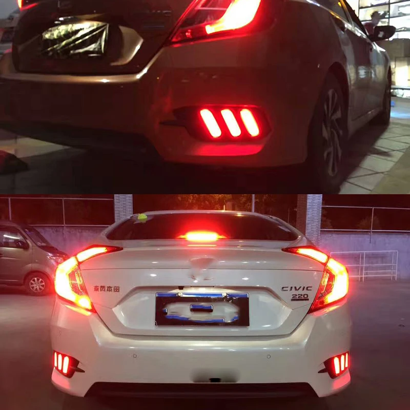 1 пара для Honda Civic 2016 2017 2018 светодиодный DRL задний бампер светильник