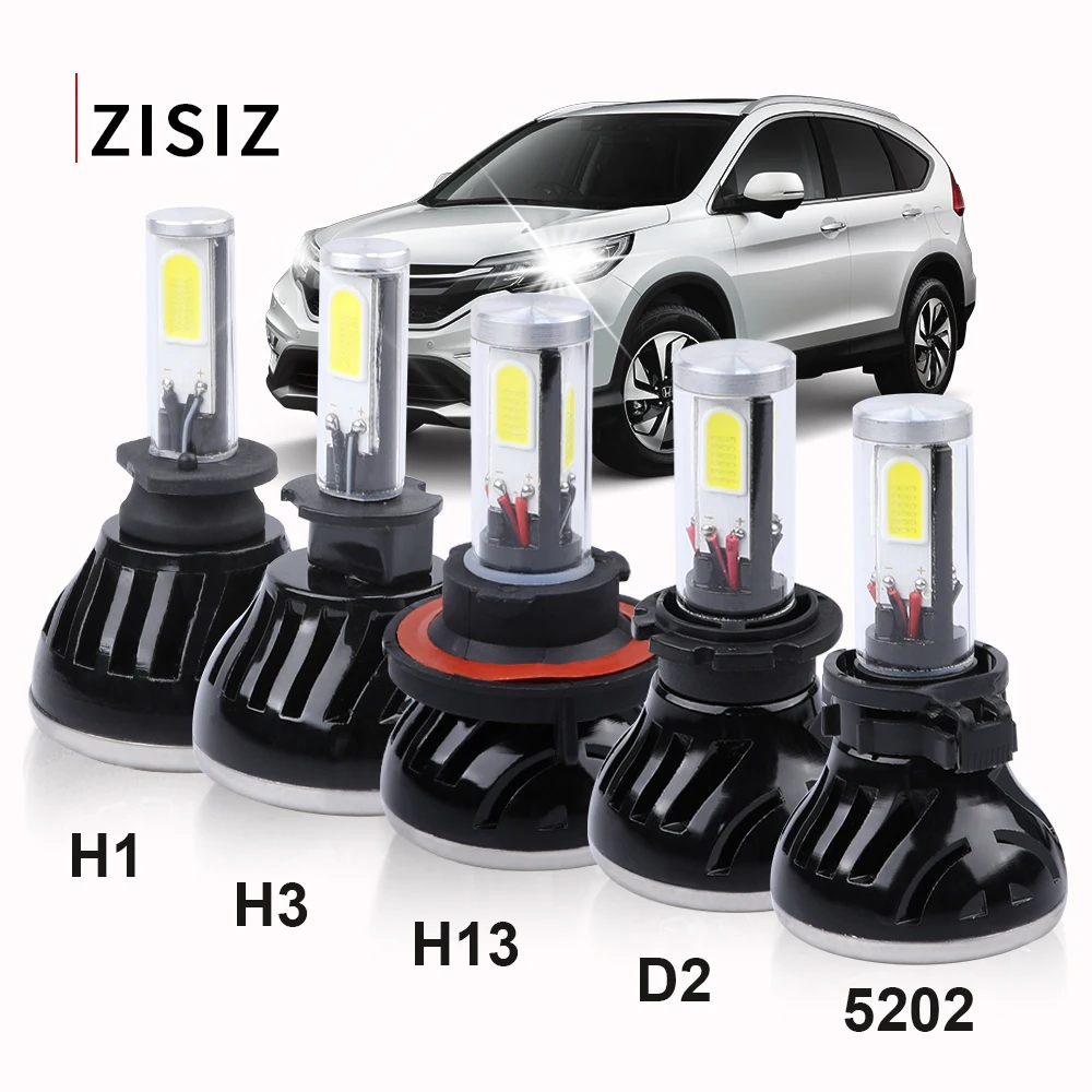 H7 светодиодные H1 H3 880 H11 H8 H9 9005 9006 HB4 5202 H16 D2S D2C 9012 H4 9004 9007 H13 автомобиля Автомобильная передняя фара лампочка боковых COB с can-bus