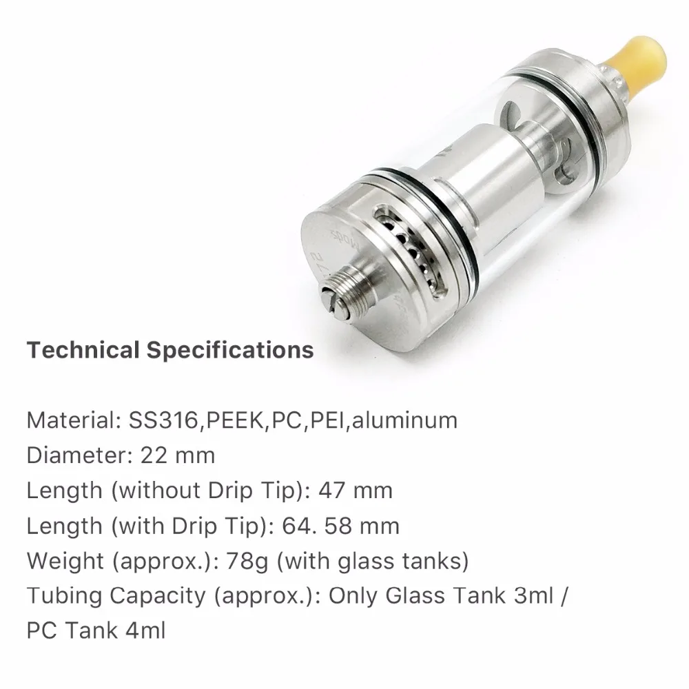 Volcanee Coppervape MTL RTA Atomzier Spica Pro Rebuildable Tank 3 мл емкость для 510 капельного наконечника