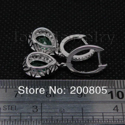 Винтажные серьги E0002J из белого золота с натуральным бриллиантом 5x7 мм|earrings