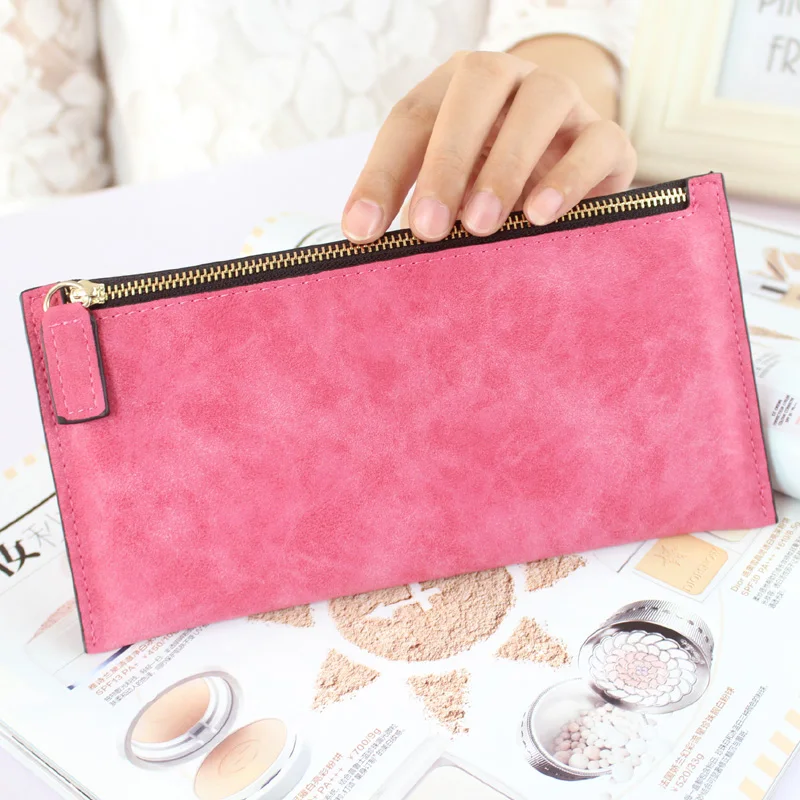new womens long wallets female fashion pu leather zipper clutch wallet coin purses mobile phone bags lady card id holders free global shipping