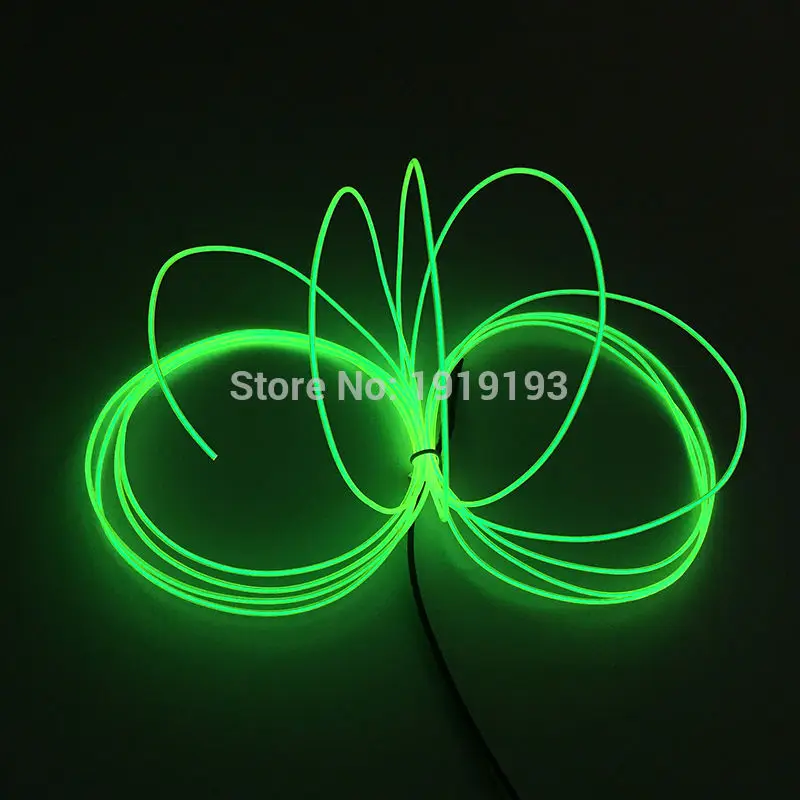 Lime Green 1,3 мм(1,2, 3,4, 5 метров) Гибкий EL провод светящийся кабель Светодиодная лента неоновый светильник с DC3V чехол батареи для вечерние украшения - Испускаемый цвет: Lime Green