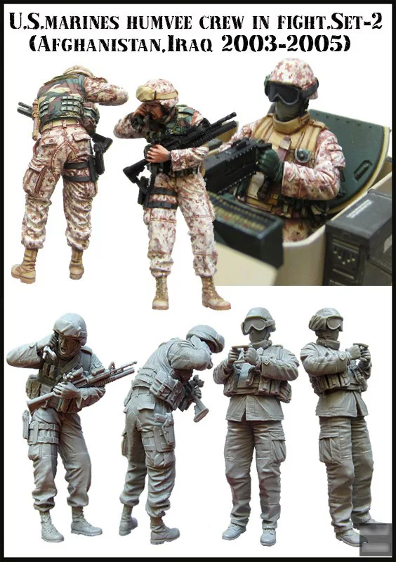 Набор моделей 1/35 года из смолы для морской лодки США HUMVEE CREW IN FIGHT SET 2|resin model kits|model