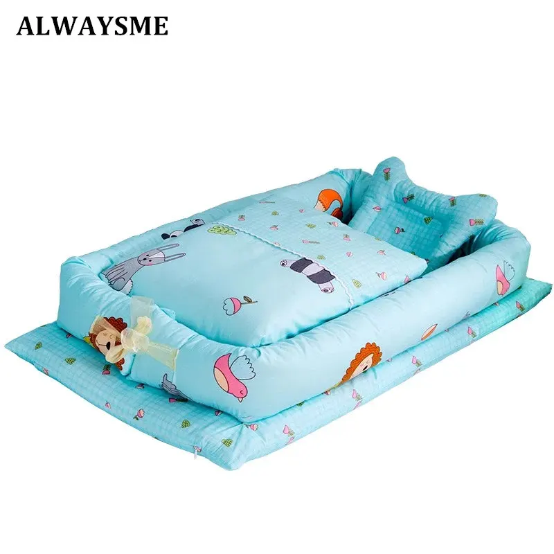 ALWAYSME, детская кроватка для младенцев, переносная колыбель, корзина для кроватки, детская дорожная кровать, детский бампер, детская кроватка, комплекты постельного белья