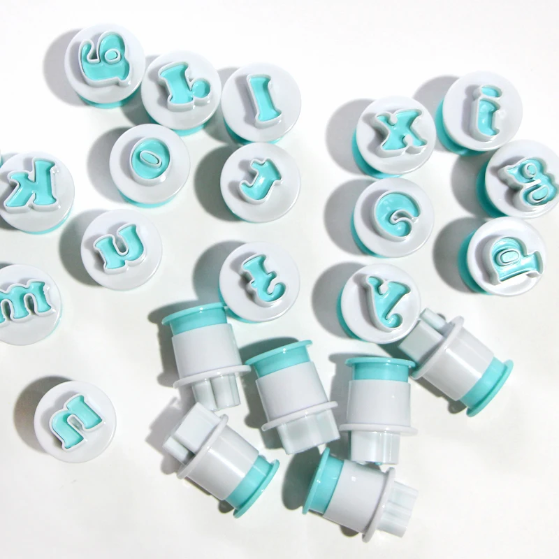 10pcs/26pcs set Birthday Letters Cake Numbers Molde Figures Maker Digital Spring Biscuit Fondant Decorative Printing Stamper | Дом и сад