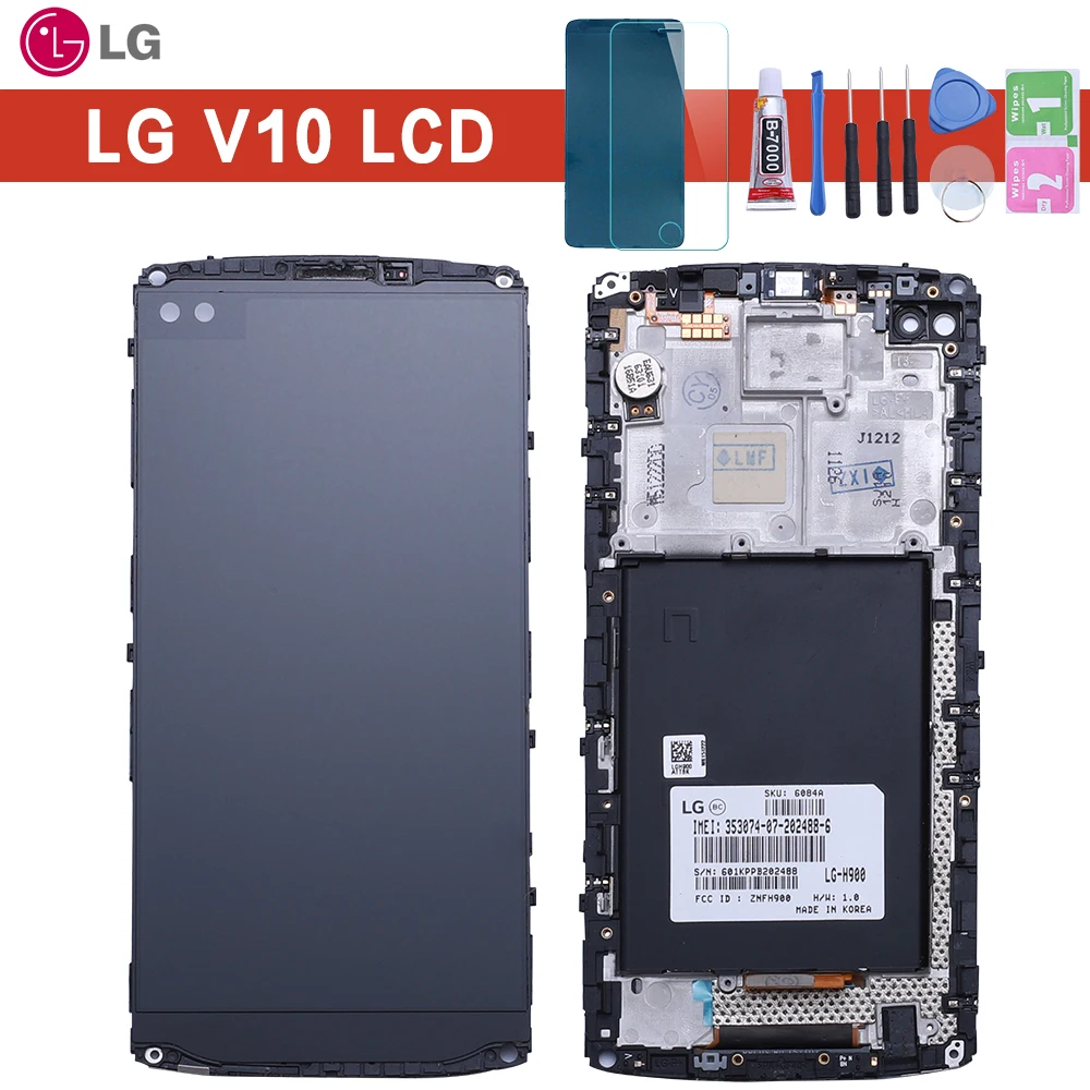 Черный 5 7 &quotдля LG V10 H960 H968 H900 VS990 ЖК-дисплей кодирующий преобразователь сенсорного