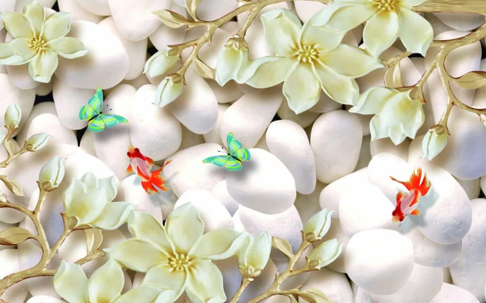 Затемняющие шторы для гостиной спальни комнат оконные белый камень цветок