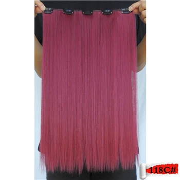 118C # Wjlzz5050/1 p Xi. Rocks синтетические 20 дюймов Ombre ClipIn волосы для наращивания длинные прямые накладные парики для наращивания шиньоны для женщин парик - Цвет: 118C #