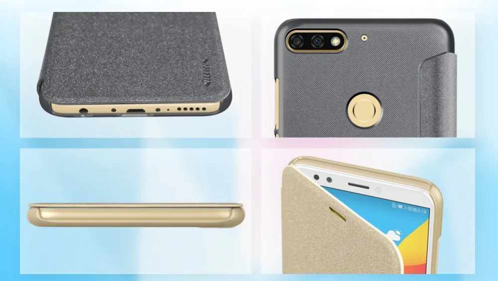 Кожаный чехол для huawei honor 7C, серия NILLKIN Sparkle, пластиковый PU кожаный чехол-книжка для honor 7C, чехол-книжка