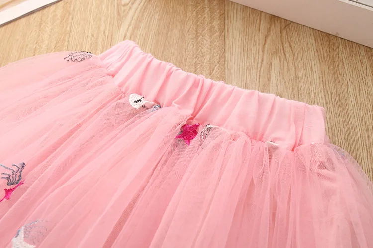 Toddler Kids Baby Girls Clothes Unicorn T-Shirt+Tulle Skirt 2PCS Birthday Outfits Suit Kids Children Summer Clothing Sets