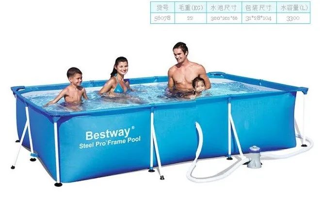 56404 BestWay 11" x 79" x 2" /300*201*66 см 3300L роскошный бассейн для взрослых и детей(без аксессуаров)/бассейн старого 56043