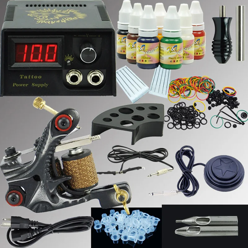 OPHIR полный набор для тату лайнер шейдер машина пистолет 7 видов цветов игла чернил