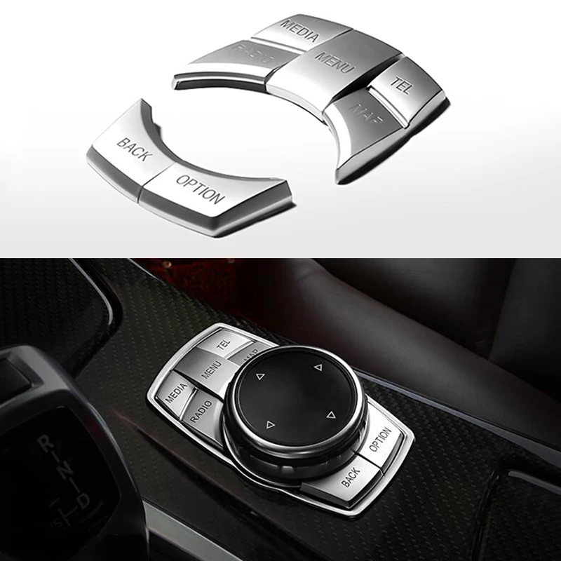 5x хром Мультимедийные кнопки зажимы декоративная накладка для BMW 5 6 Series X3 X4 X5 X6 F10