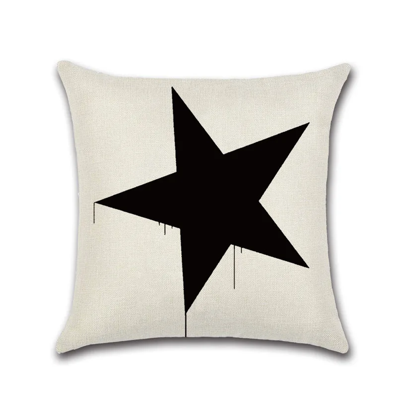 Чехол для подушки YWZN Black and White Simple Decorative Pillowcases Letters Cotton Linen Pillow Case Geometry Pillowcase куссенслуп альмоада он.