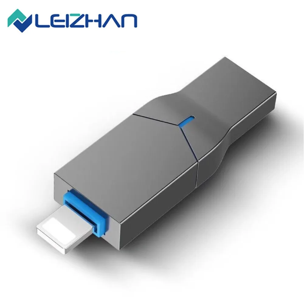 LEIZHAN высокоскоростной USB флеш накопитель для iphone xr 8 7s флешка с Lightning 128 Гб 64 ГБ 32 16