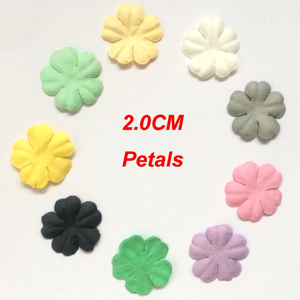 100pcs/lot 2.0cm mini paper flowers for scrapbooking-mini petals paper