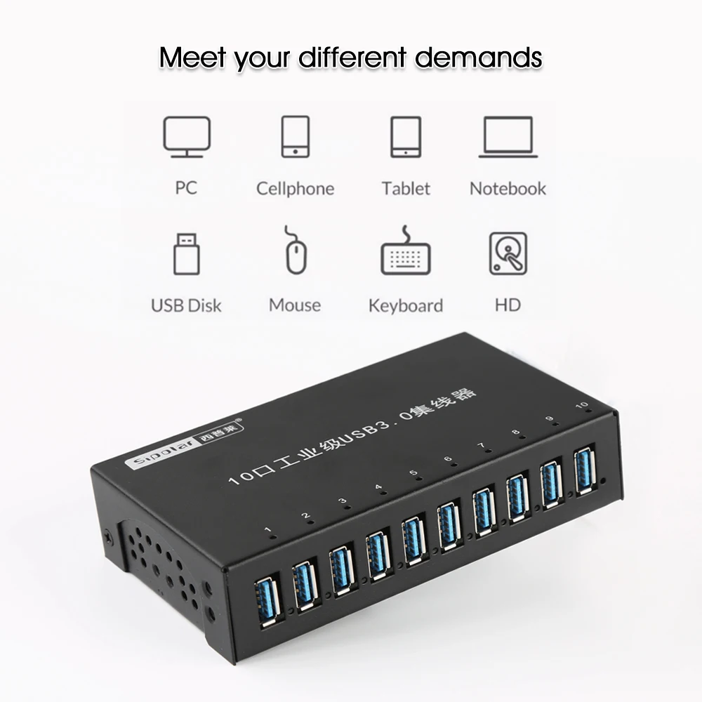 Sipolar Мульти 10 портов металлический USB 3,0 разветвители зарядное устройство концентратор с адаптером питания 2 в 1 данных и зарядки для телефонов планшетов