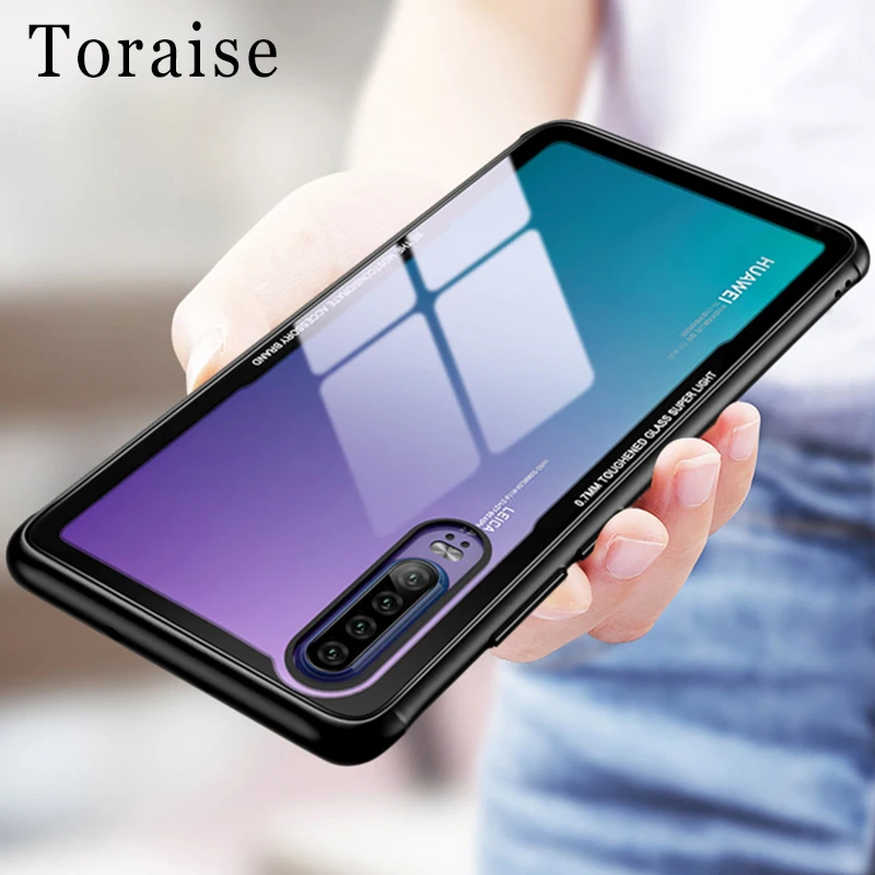Чехол Toraise для Huawei P30 Pro роскошный чехол из твердого закаленного стекла прозрачные