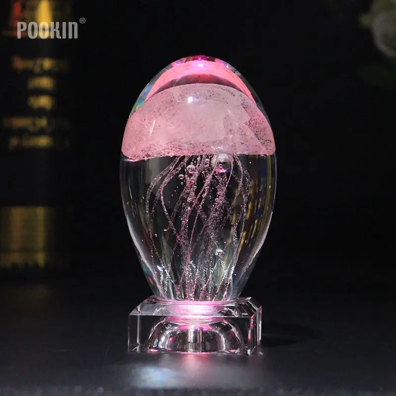 Креативные подарки, модель медузы, 3D СВЕТОДИОДНЫЙ многоцветный светильник, лампа, Хрустальная настольная лампа для украшения комнаты отдыха, ночной Светильник
