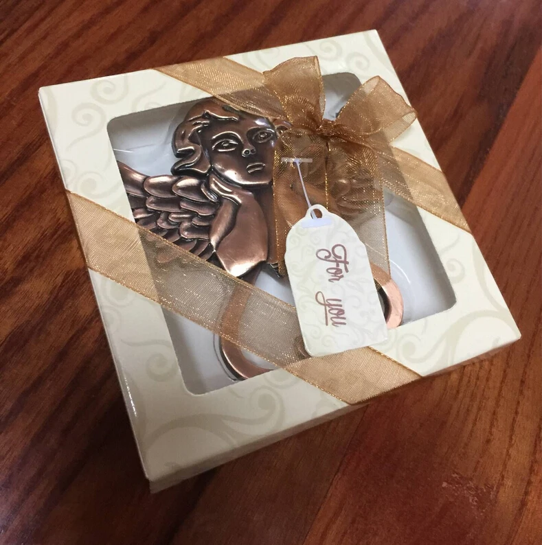 Новое поступление Свадебные Сувениры поставляет античный Медь Ангел открывалка