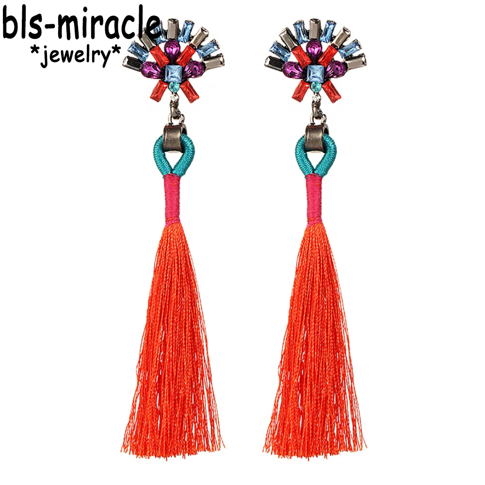 Bls miracle новые модные аксессуары этнические Разноцветные серьги капли с